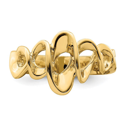 14K Gelbgold Ausgeschnittener Freeform-Ring