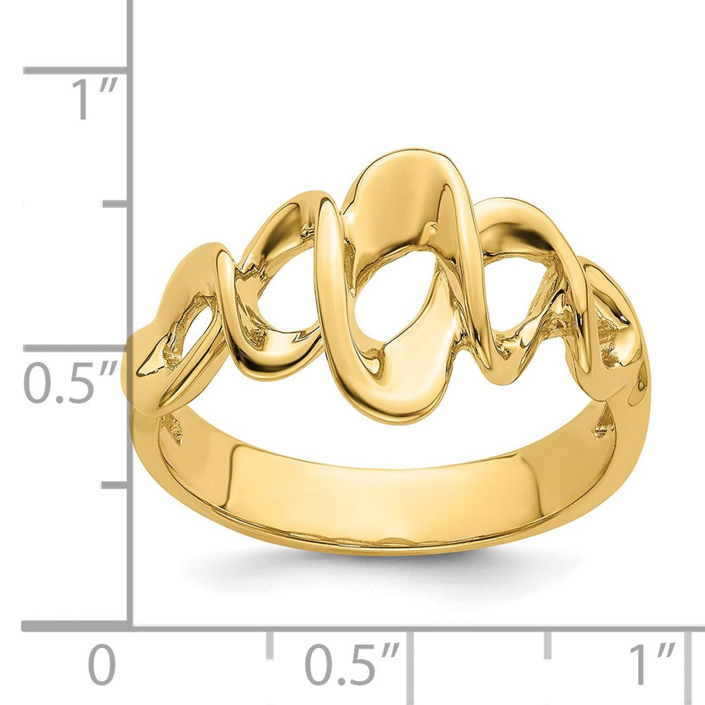 14K Gelbgold Ausgeschnittener Freeform-Ring