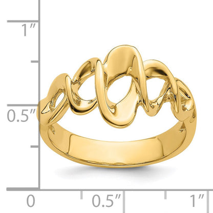 14K Gelbgold Ausgeschnittener Freeform-Ring