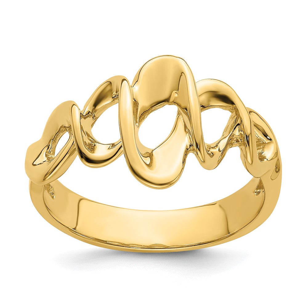 14K Gelbgold Ausgeschnittener Freeform-Ring