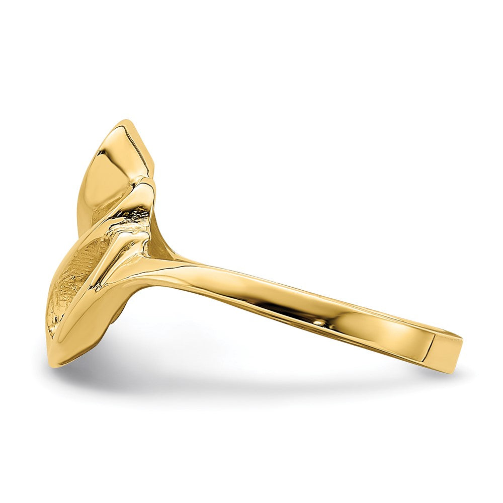 14K Gelbgold Ring mit poliertem, freiformigem Bienenkorb-Design