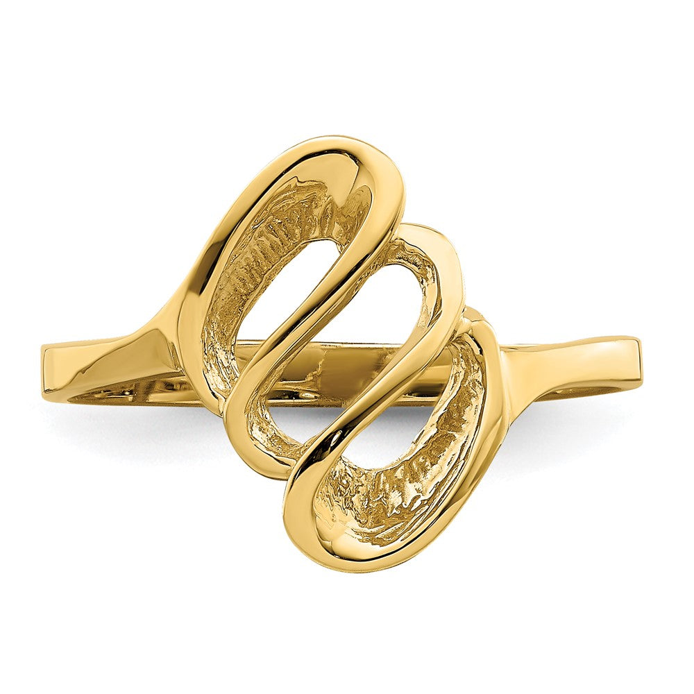 14K Gelbgold Ring mit poliertem, freiformigem Bienenkorb-Design