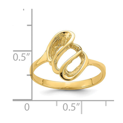 14K Gelbgold Ring mit poliertem, freiformigem Bienenkorb-Design