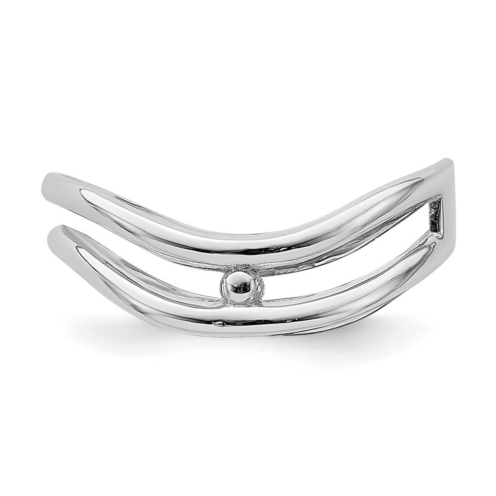 14K Weißgold Doppelwellen-Fashion-Daumenring