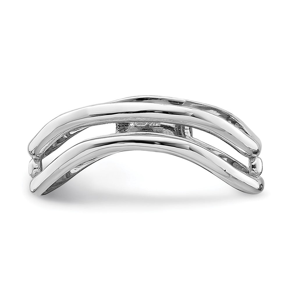 14K Weißgold Doppelwellen-Fashion-Daumenring