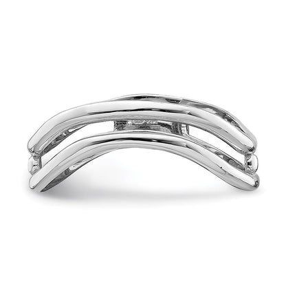 14K Weißgold Doppelwellen-Fashion-Daumenring
