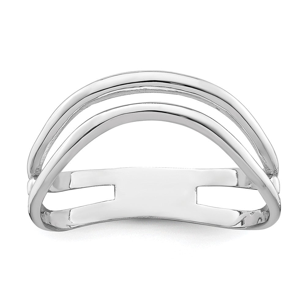 14K Weißgold Doppelwellen-Fashion-Daumenring