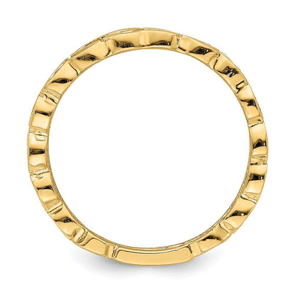 14K Gelbgold Herz-Ring, poliert