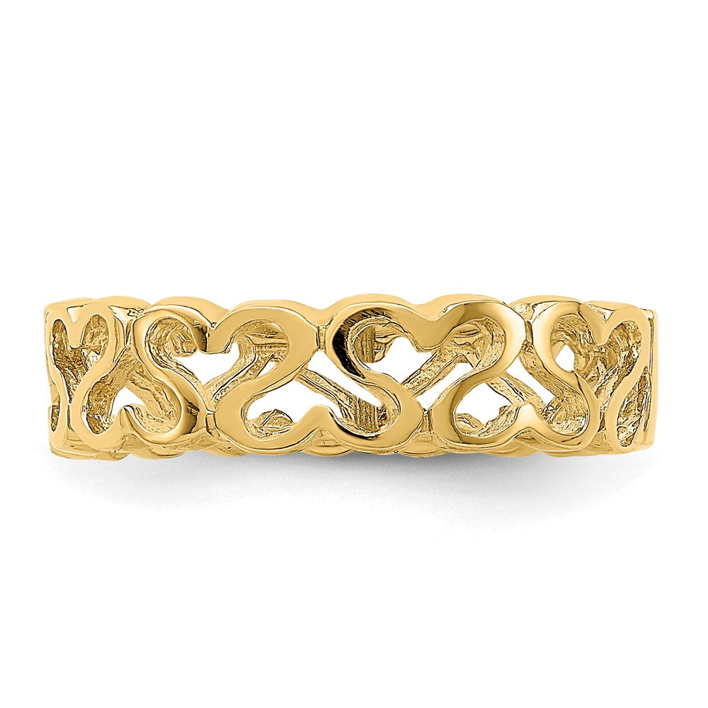 14K Gelbgold Herz-Ring, poliert