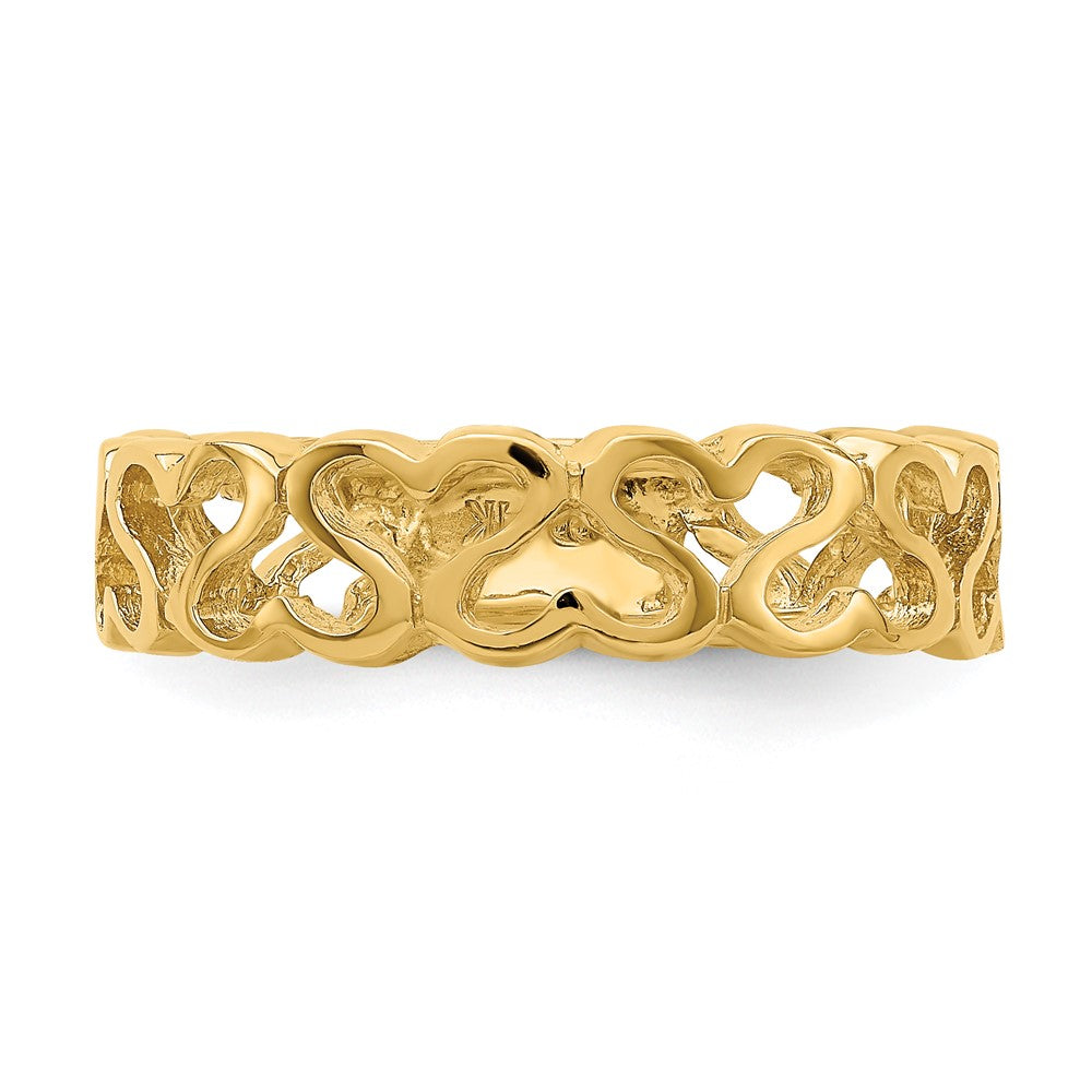 14K Gelbgold Herz-Ring, poliert