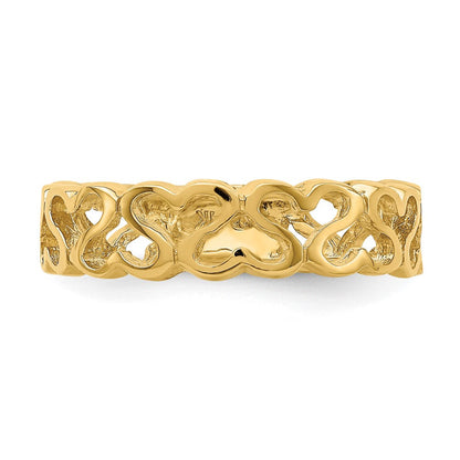 14K Gelbgold Herz-Ring, poliert