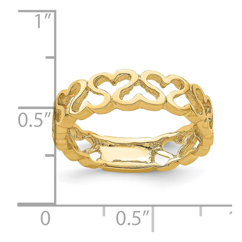 14K Gelbgold Herz-Ring, poliert