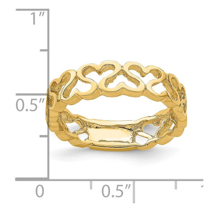 14K Gelbgold Herz-Ring, poliert