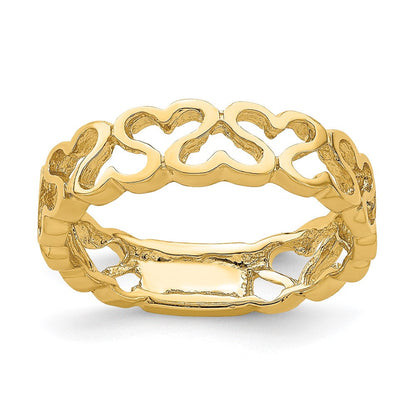 14K Gelbgold Herz-Ring, poliert