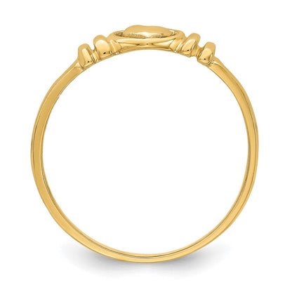 14K Gelbgold Herz-Ring, poliert