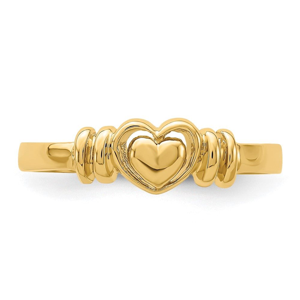 14K Gelbgold Herz-Ring, poliert