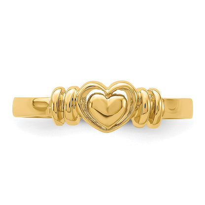 14K Gelbgold Herz-Ring, poliert