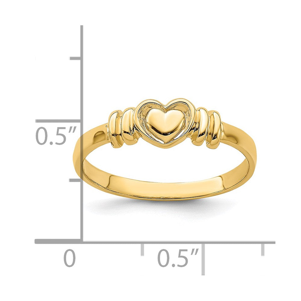 14K Gelbgold Herz-Ring, poliert