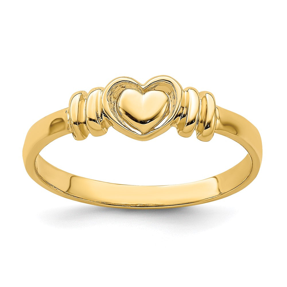 14K Gelbgold Herz-Ring, poliert