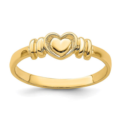 14K Gelbgold Herz-Ring, poliert