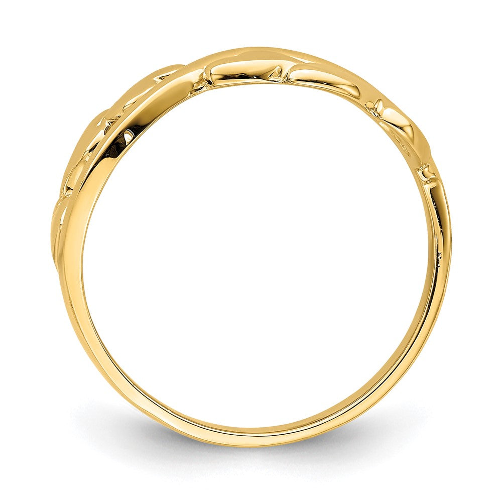 14K Gelbgold Ring, poliert, mit X-Design-Herz