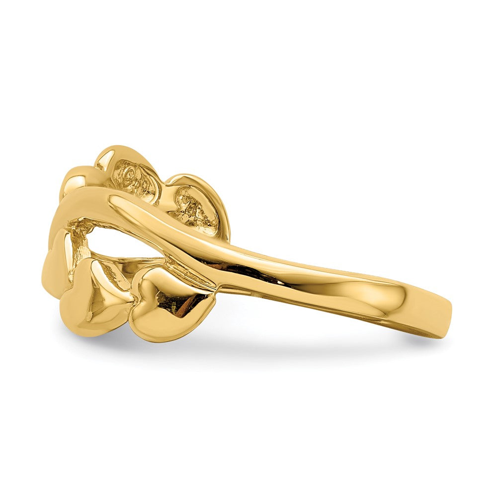 14K Gelbgold Ring, poliert, mit X-Design-Herz