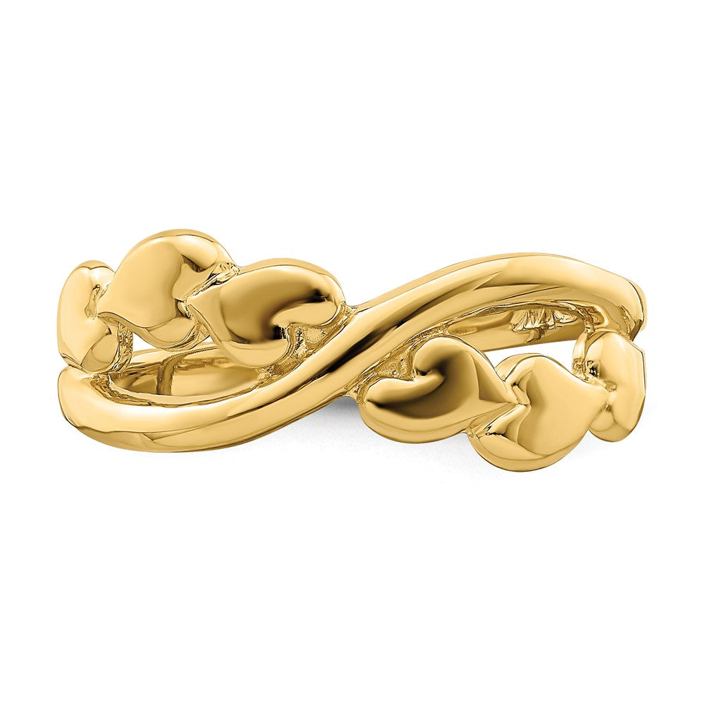 14K Gelbgold Ring, poliert, mit X-Design-Herz