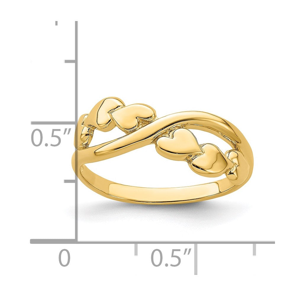 14K Gelbgold Ring, poliert, mit X-Design-Herz
