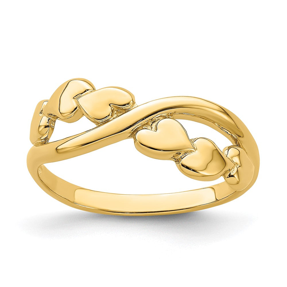 14K Gelbgold Ring, poliert, mit X-Design-Herz