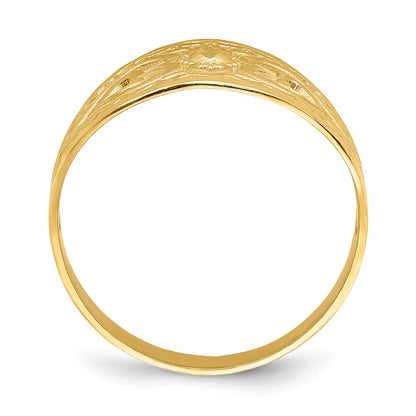 14K Gelbgold Ring mit Herz-Sternmotiv