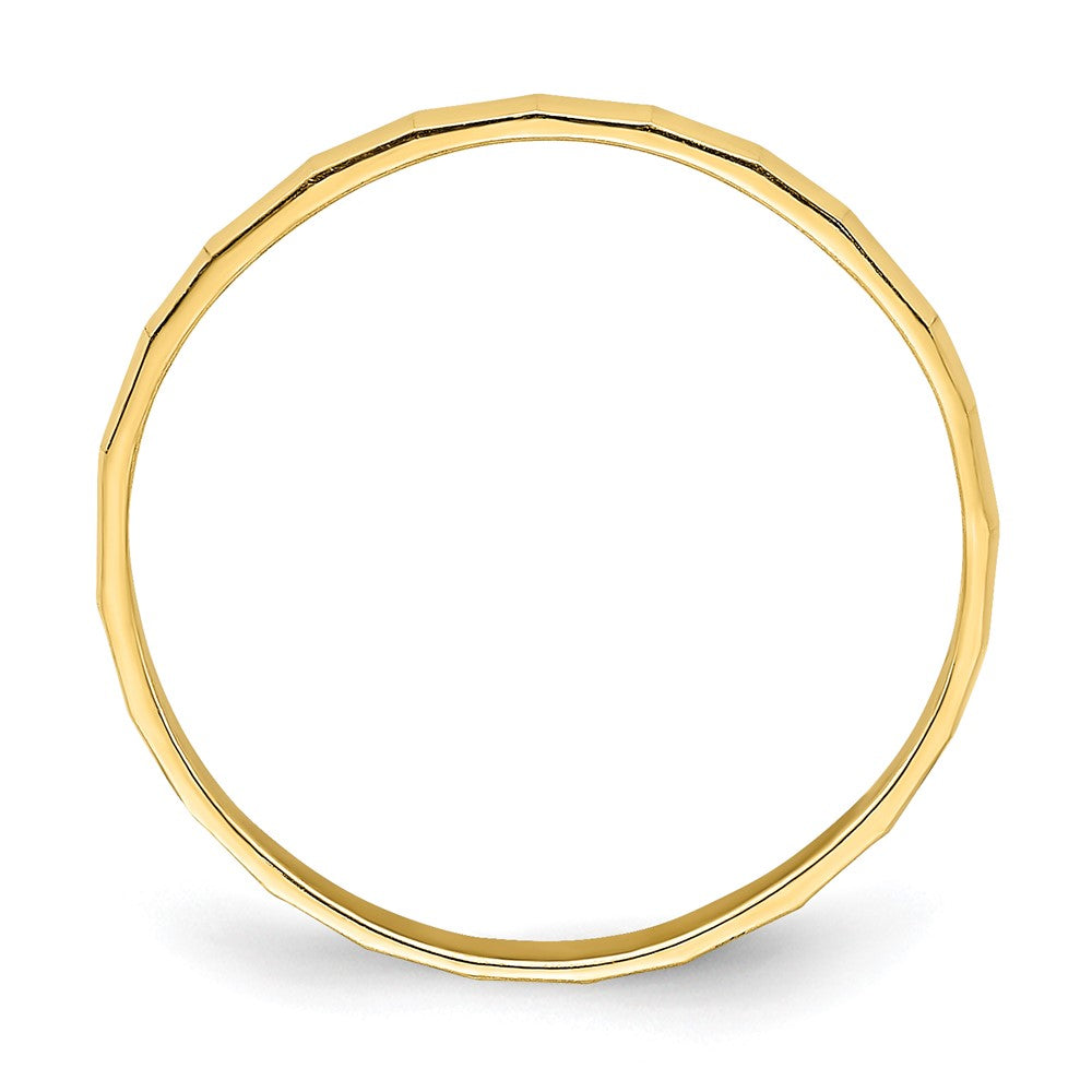 14K Gelbgold Ring mit Bambus-Textur für Kinder