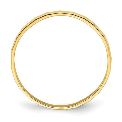 14K Gelbgold Ring mit Bambus-Textur für Kinder