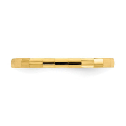 14K Gelbgold Ring mit Bambus-Textur für Kinder