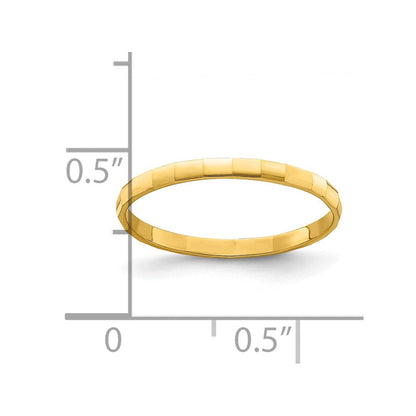 14K Gelbgold Ring mit Bambus-Textur für Kinder