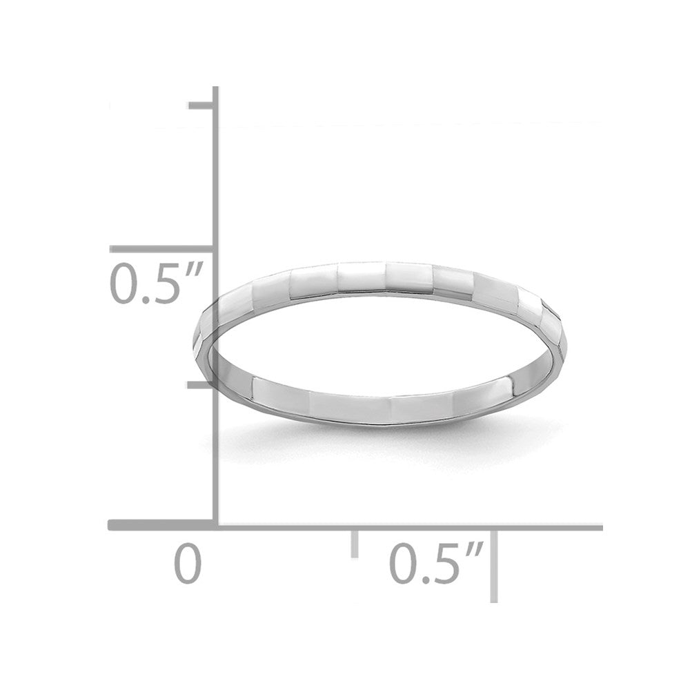 14K Weißgold Bambus-Ring für Kinder