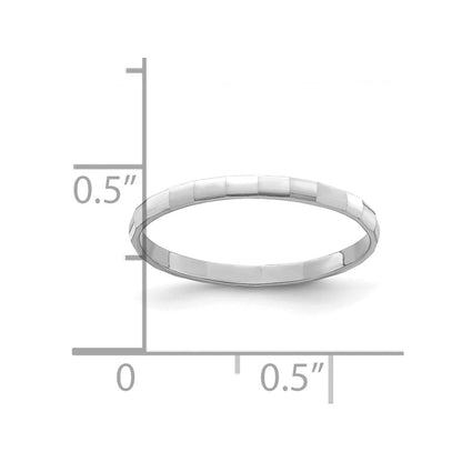 14K Weißgold Bambus-Ring für Kinder