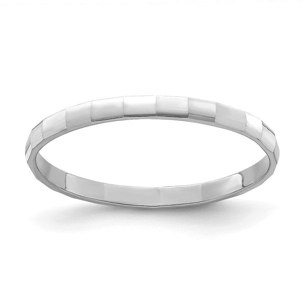 14K Weißgold Bambus-Ring für Kinder