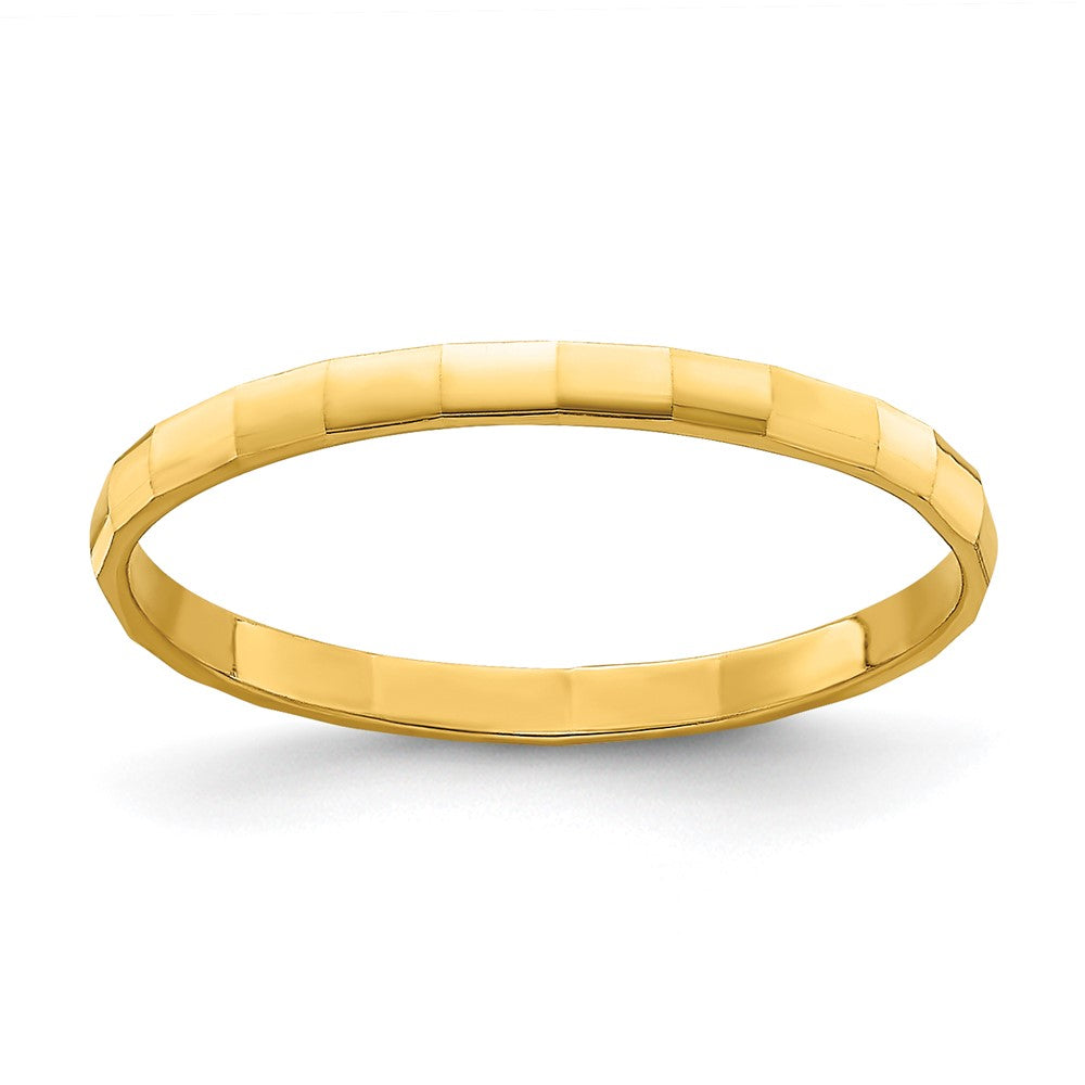 14K Gelbgold Ring mit Bambus-Textur für Kinder