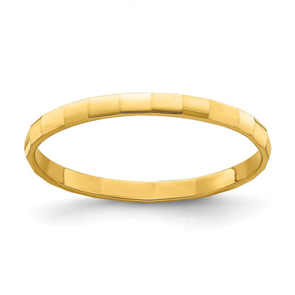 14K Gelbgold Ring mit Bambus-Textur für Kinder