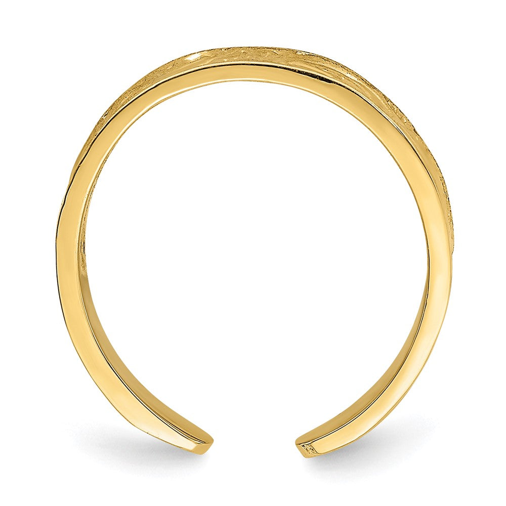 14K Gelbgold Zehenring mit verstellbarem Rankenmuster