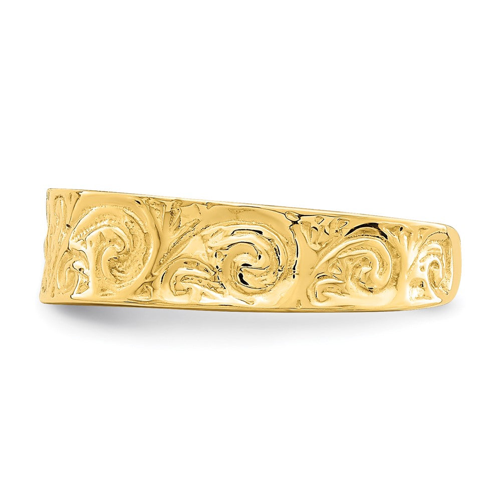 14K Gelbgold Zehenring mit verstellbarem Rankenmuster