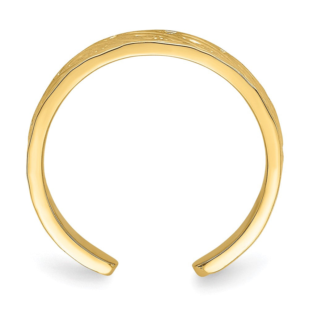 14K Gelbgold Zehenring mit verstellbarem Blattdesign