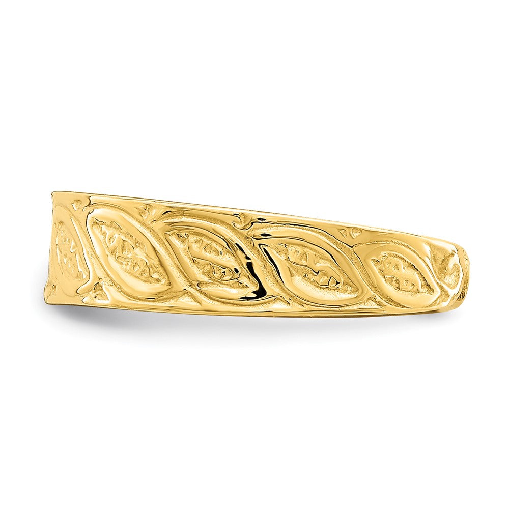 14K Gelbgold Zehenring mit verstellbarem Blattdesign