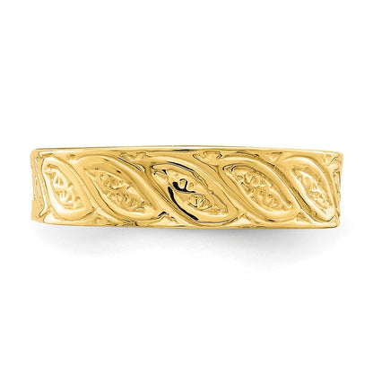 14K Gelbgold Zehenring mit verstellbarem Blattdesign