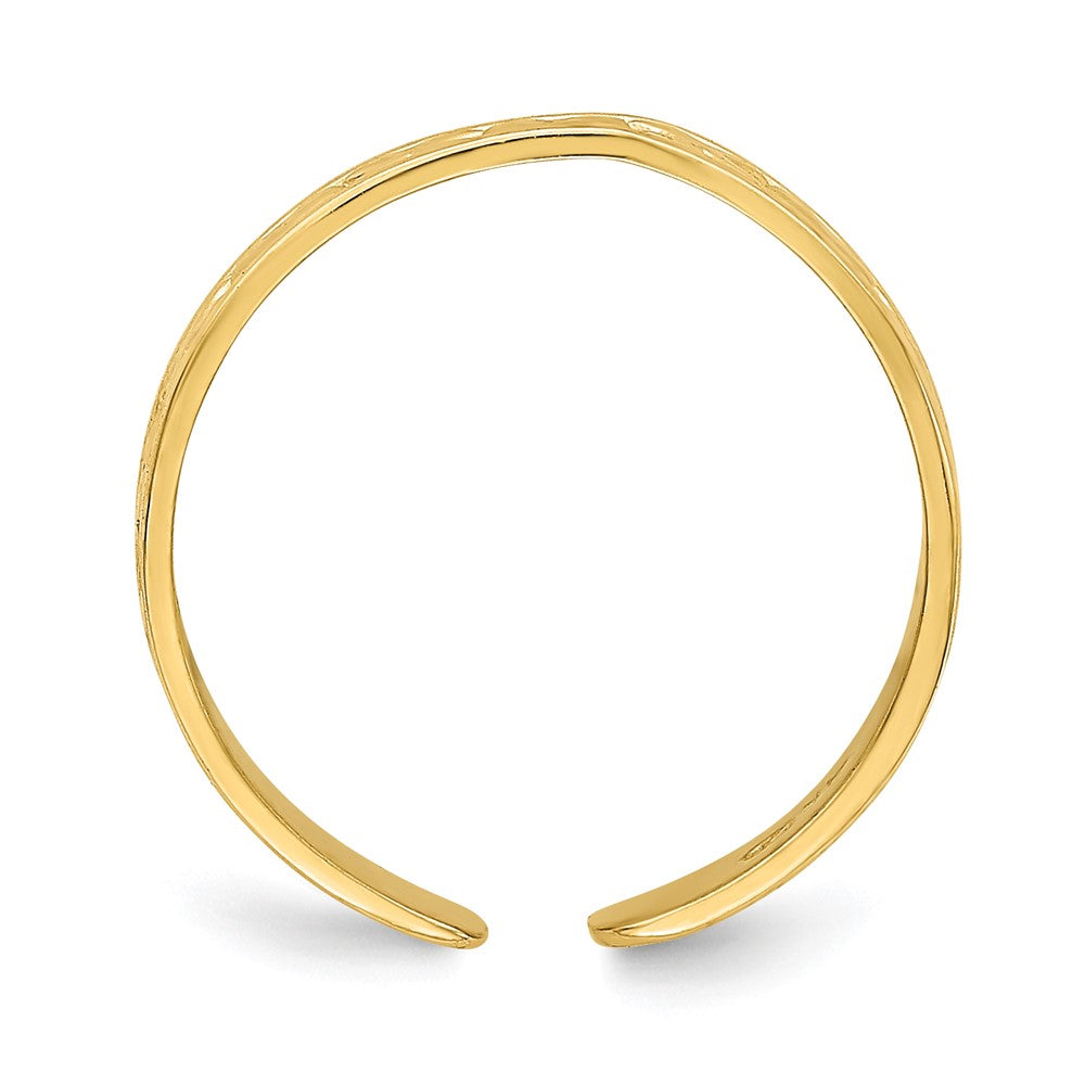 14K Gelbgold Klein X und Herzen Verstellbar Zehenring