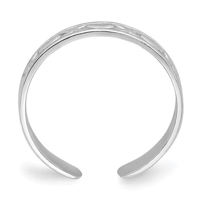 14K Weißgold Klein X und Herzen Verstellbar Zehenring