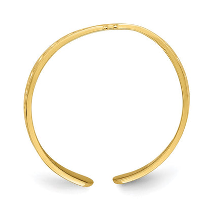 14K Gelbgold Graviert Herz Design Verstellbar Zehenring