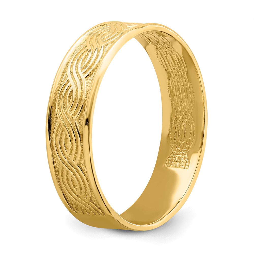14K Gelbgold Ring "Welle" mit Gravur für den Daumen