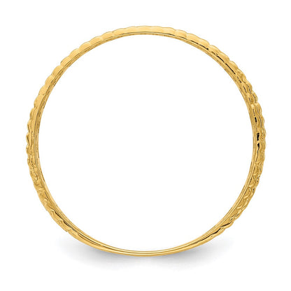 14K Gelbgold Diamantiert Blatt Graviert Thumb Ring (size 9)