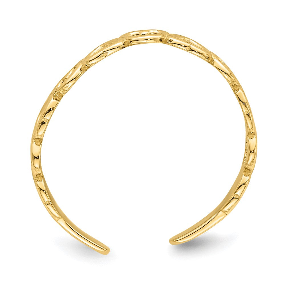 14K Gelbgold Verstellbar Herz Zehenring